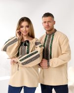 Вишиванки (льон меланж) "Борщівська Квітка" - Зображення 3
