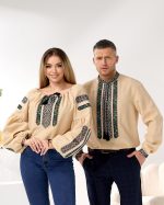 Вишиванки (льон меланж) "Борщівська Квітка"