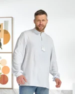 Вишиванка чоловіча, натуральне (домоткане полотно), "Миколай", біле по білому. - Зображення 9