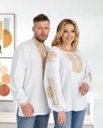 Вишиванки (домоткане полотно біле) "Золоті Франт+Феєрія" - Зображення 6