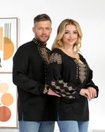 Вишиванки (домоткане полотно чорне) "Любомир+Любава" - Зображення 9