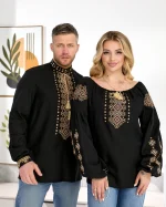 Вишиванки (домоткане полотно чорне) "Любомир+Любава" - Зображення 12