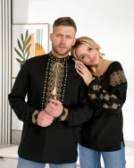 Вишиванки (домоткане полотно чорне) "Любомир+Любава" - Зображення 14