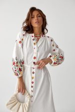 Жіноча сукня вишиванка "Квіткова Fashion", cotton à la linen - Зображення 3