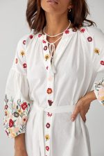Жіноча сукня вишиванка "Квіткова Fashion", cotton à la linen - Зображення 4