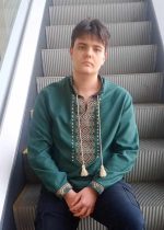 Вишиванка чоловіча "Любомир" з зеленого домотканого полотна - Зображення 3