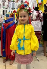 Вишита блуза дитяча, жовте домоткане полотно, "Мрія" - Зображення 4