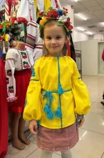 Вишита блуза дитяча, жовте домоткане полотно, "Мрія" - Зображення 13