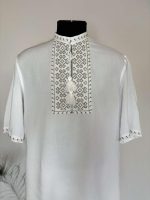 Вишиванка чоловіча, (білий штапель), "Коловорот", короткий рукав - Зображення 2