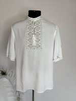 Вишиванка чоловіча, (білий штапель), "Коловорот", короткий рукав