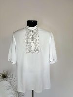 Вишиванка чоловіча, (білий штапель), "Коловорот", короткий рукав - Зображення 4