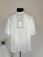 Вишиванка чоловіча, (білий штапель), "Коловорот", короткий рукав - Зображення 3