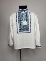 Вишиванка для хлопчиків "Стефан" з білого льону - Зображення 2