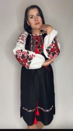 Сукня вишита "Дерево життя" з домотканого полотна - Зображення 4