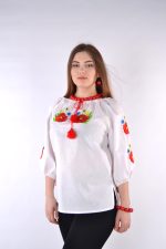 ПРИХОВАНА. Жіноча вишиванка "Маки" зі штапелю