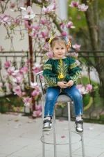 Вишиванка дитяча з домотканого полотна "Колоски" - Зображення 9