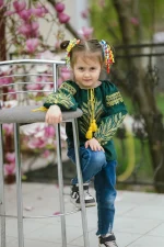 Вишиванка дитяча з домотканого полотна "Колоски" - Зображення 15