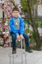 Вишиванка для хлопчиків "Стефан" з блакитного льону - Зображення 3