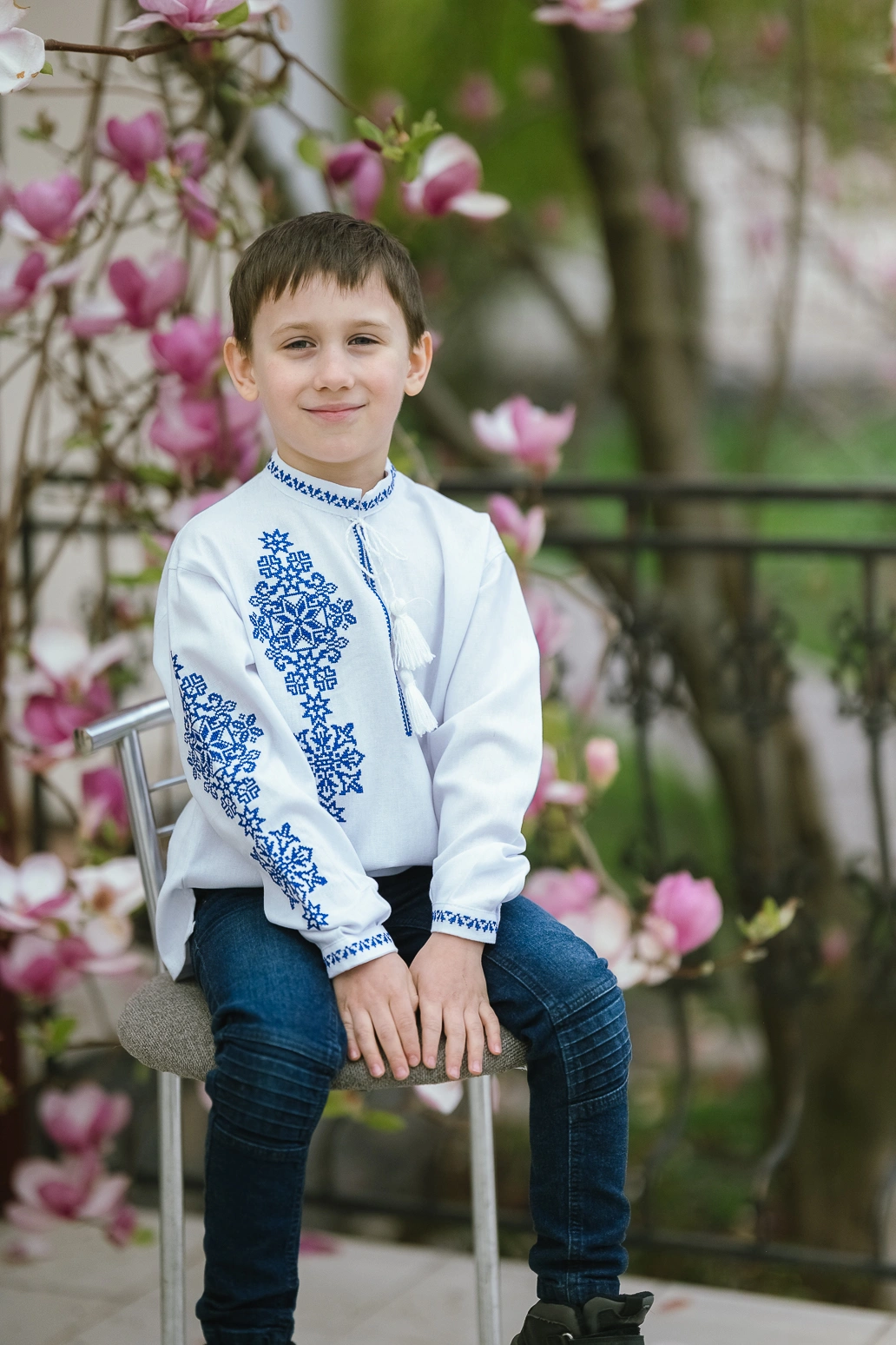 DSC_4838_результат Вишиванка для хлопчиків "Еней" з білого домотканого полотна - Зображення 1