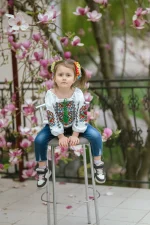 Вишиванка дівоча (біле домоткане полотно) "Феєрія" - Зображення 10