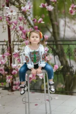 Вишиванка дівоча (біле домоткане полотно) "Феєрія" - Зображення 11