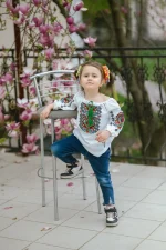 Вишиванка дівоча (біле домоткане полотно) "Феєрія" - Зображення 14