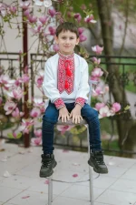 Вишиванка для хлопчиків (домоткане полотно), Тризуб - Зображення 5