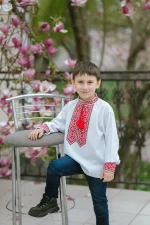 Вишиванка для хлопчиків (домоткане полотно), Тризуб - Зображення 9