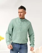 Вишиванка чоловіча "Святослав" з м'ятного льону, вишивка м'ята - Зображення 15