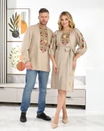 Вишиванки (сорочка та сукня) з льону "Дубки/Калина" - Зображення 7