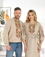 Вишиванки (сорочка та сукня) з льону "Дубки/Калина" - Зображення 5